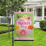 Happym Mother's Day Garden Flag - 12x18 inches, 110D Knitted Polyester, Reflective Heron Design, Double Sided