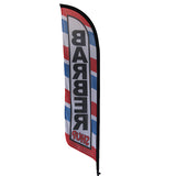 Knitted Polyester Beach Feather Flag Barber Promotional Swooper Banner