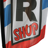 Knitted Polyester Beach Feather Flag Barber Promotional Swooper Banner