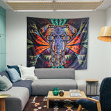 Elephant Wall Tapestry Indie Wall Hanging Bohemian Tapestries Art Home Decor for Bedroom Living Room Women Men Teenage Girl, Black Tapestry