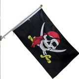 Pirate Flag 3x5 ft Outdoor,Jolly Roger Red Bandana,Polyester Flag with Brass Grommets