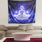 Spiritual Wall Tapestry for Bedroom Yoga Chakra Indie Tapestry Aesthetic Tapestries Hanging Art for Women Men Teenage Girl, Blue Tapestry