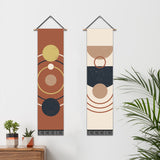 2 Pack Abstract Geometry Modern Wall Art Tapestries Vertical，Aesthetic Tapestry Art Long Tapestries for Room （12.8 X 51.2 Inch）