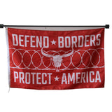 Defend Borders Protect America flag Polyester Digital Printing 3x5ft Outdoor Banner with Brass Grommets