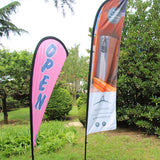 Knitted Polyester Beach Teardrop Flag Promotional Advertising OPEN Swooper Banner