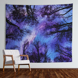 Forest Tapestry Psychedelic Starry Tree Tapestry for Bedroom Aesthetic Trippy Nature Tapestry Wall Hanging for Room Decor, for Women Men Boys, Starry Forest Tapestry