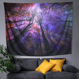 Spiritual Forest Tapestry Psychedelic Tree Tapestry for Bedroom Aesthetic Galaxy Nature Tapestry Wall Hanging for Room Decor, for Women Men, Trippy Galaxy Forest Tapestry