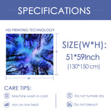Forest Tapestry Psychedelic Starry Tree Tapestry for Bedroom Aesthetic Trippy Nature Tapestry Wall Hanging for Room Decor, for Women Men Boys, Starry Forest Tapestry
