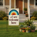 12x18 Inch Hello Spring Garden Flag 3 Layer Knitted Polyester Double Sided Vertical Yard Flag, Customizable Spring Floral Outdoor Decor