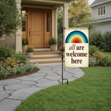 12x18 Inch Hello Spring Garden Flag 3 Layer Knitted Polyester Double Sided Vertical Yard Flag, Customizable Spring Floral Outdoor Decor