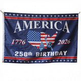 3x5FT America 250th Birthday Flag 1776-2026 Patriotic Polyester Banner Customizable