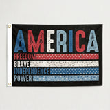 3x5 FT America Flag, Freedom Brave Independence Power Patriotic Banner, Vintage Style Wall Decor for Home, Yard and Events