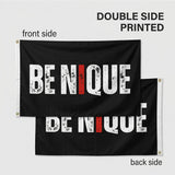 Be Unique Flag 3x5 FT Grunge Distressed Inspirational Black White Red Banner Wall Decor Indoor Outdoor Hanging Sign Polyester