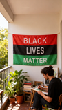 3x5ft Black Lives Matter Pan-African Flag, Red Black Green Polyester Banner with Brass Grommets, Equality Theme Decor for Home & Events