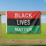 3x5ft Black Lives Matter Pan-African Flag, Red Black Green Polyester Banner with Brass Grommets, Equality Theme Decor for Home & Events