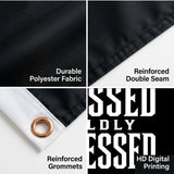 3x5FT Blessed Stressed & Mildly Possessed Funny Gothic Flag Wall Decor for Home Bedroom Gym Office Indoor Outdoor Banner