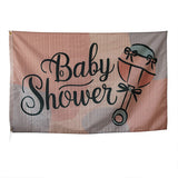 3x5ft Baby Shower Banner, Fade-Resistant Polyester Flag with Stroller Graphic, Customizable Wall Hanging for Baby Shower & Gender Reveal Parties