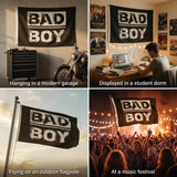 3x5FT Bad Boy Flag Bold Graphic Wall Decor for Garage Gym Bedroom Office Indoor Outdoor Hanging Banner