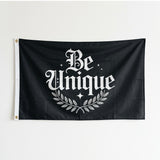 3x5FT Be Unique Inspirational Flag Motivational Wall Decor for Home Gym Bedroom Office Indoor Outdoor Hanging Banner