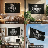 3x5FT Be Unique Inspirational Flag Motivational Wall Decor for Home Gym Bedroom Office Indoor Outdoor Hanging Banner