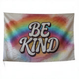 3x5FT Be Kind Flag Vintage Patchwork  Banner,  Polyester Boho Wall Hanging , Customizable Positive Decor for Home Dorm Festival
