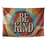 3x5FT Be Kind Flag Vintage Patchwork  Banner,  Polyester Boho Wall Hanging , Customizable Positive Decor for Home Dorm Festival