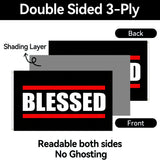 Blessed Flag 3x5 FT Bold Inspirational Quote Black Red White Stripe Banner Wall Decor Home Indoor Outdoor Hanging Sign Polyester
