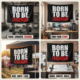 Born To Be Legends Flag 3x5 FT Motivational Inspirational Quote Black Red White Banner Wall Decor Gym Office Indoor Hanging Polyester