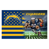 NFL Chargersflag Polyester Digital Printing 3x5ft Outdoor Banner with Brass Grommets