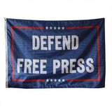 3x5ft "DEFEND FREE PRESS" Flag, Blue Polyester Banner with Brass Grommets, Ideal for Protests & Media Advocacy, Customizable