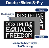 Discipline Equals Freedom Flag 3x5 FT Black Motivational Quote Banner Double Stitched Polyester Wall Decor Indoor Outdoor