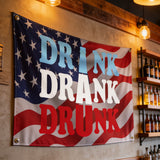 3x5ft Drink Drank Drunk Patriotic Beer Flag Polyester Customizable Banner