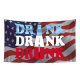 3x5ft Drink Drank Drunk Patriotic Beer Flag Polyester Customizable Banner