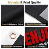 Enjoy Your Life Flag 3x5 FT Motivational Inspirational Grunge Black Red White Banner Wall Decor Indoor Outdoor Hanging Polyester Sign