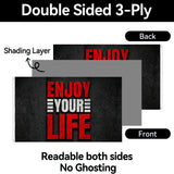 Enjoy Your Life Flag 3x5 FT Motivational Inspirational Grunge Black Red White Banner Wall Decor Indoor Outdoor Hanging Polyester Sign