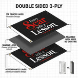 Every Scar Tells A Lesson Flag 3x5 FT Motivational Inspirational Quote Black Red White Banner Wall Decor Indoor Hanging Polyester