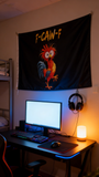 3x5ft "F-CAW-F" Funny Rooster Flag, Black Polyester Banner with Brass Grommets, Ideal for Garage Decor & Party Pranks, Customizable