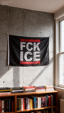 3x5ft "FCK ICE" Protest Flag, Black & Red Polyester Banner with Brass Grommets, Ideal for Immigration Rights Rallies & Activist Displays, Customizable