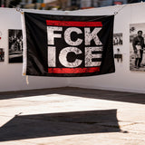 3x5ft "FCK ICE" Protest Flag, Black & Red Polyester Banner with Brass Grommets, Ideal for Immigration Rights Rallies & Activist Displays, Customizable