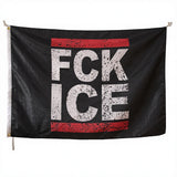 3x5ft "FCK ICE" Protest Flag, Black & Red Polyester Banner with Brass Grommets, Ideal for Immigration Rights Rallies & Activist Displays, Customizable