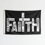 Jesus Is Our Peace Flag 3x5 FT Christian Faith Bold Black White Banner Wall Decor Church Home Indoor Outdoor Hanging Polyester