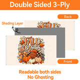 Fall Basics 3x5 Ft Autumn Flag with Pumpkins, Leaves and Coffee Cup, Rustic Fall Home Wall Decor Banner