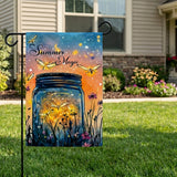 12x18 Inch Catch The Magic Firefly Garden Flags Banner, 3-Layer Knitted Polyester Double Sided Decor for Patio & Yard