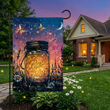 12x18 Inch Catch The Magic Firefly Garden Flags Banner, 3-Layer Knitted Polyester Double Sided Decor for Patio & Yard