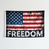 Freedom USA Flag 3x5 FT Grunge Paint Splatter Patriotic Black Red White Banner Wall Decor Indoor Outdoor Hanging Polyester Sign