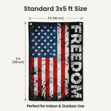 3x5 Ft American Flag Freedom Banner, Patriotic Outdoor Wall Decor, Durable Fabric, Double Stitched Edges, Hanging Flag