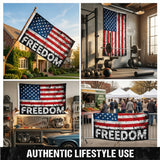 Freedom USA Flag 3x5 FT Grunge Paint Splatter Patriotic Black Red White Banner Wall Decor Indoor Outdoor Hanging Polyester Sign