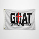 GOAT God Over All Things 3x5 Ft Christian Flag, Religious Faith Banner for Home, Church, Room and Outdoor Decor