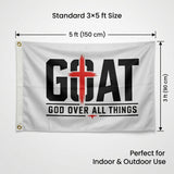 GOAT God Over All Things 3x5 Ft Christian Flag, Religious Faith Banner for Home, Church, Room and Outdoor Decor