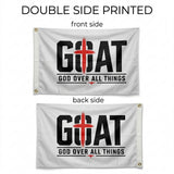 GOAT God Over All Things 3x5 Ft Christian Flag, Religious Faith Banner for Home, Church, Room and Outdoor Decor